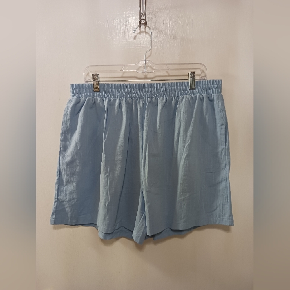 Zeagoo Womens XXL Cotton Shorts Blue With Side Pockets